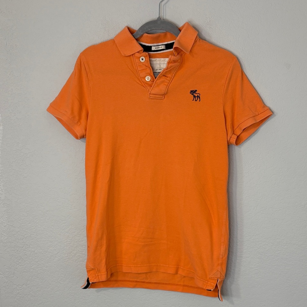 VTG Y2K Abercrombie & Fitch Orange Muscle Polo Shirt M